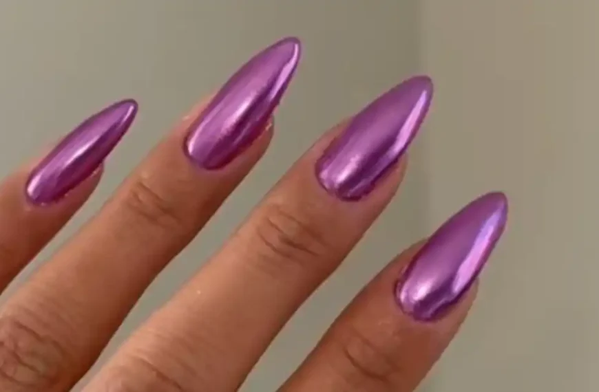 purple wedding nails