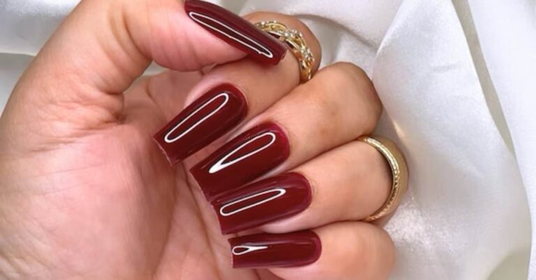burgundy wedding nails