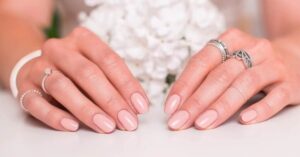 light pink wedding nails