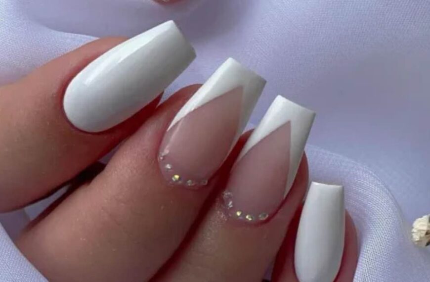 white wedding nails